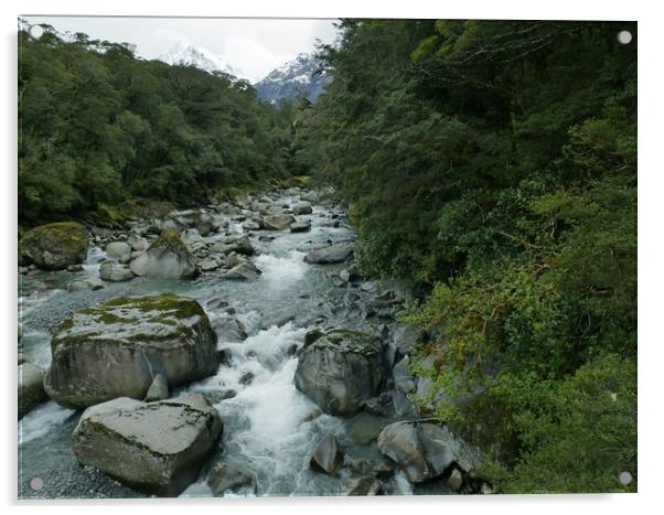 Mountain stream, Hokitika, New Zealand Acrylic by Martin Smith
