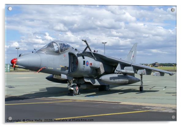 BAe Harrier seen at RAF Marham in Norfolk Acrylic by Clive Wells