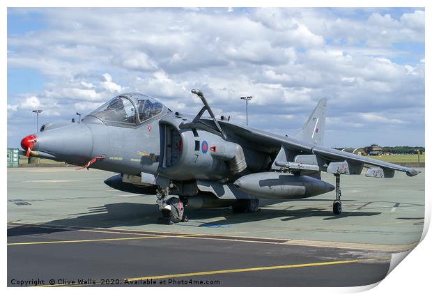 BAe Harrier seen at RAF Marham in Norfolk Print by Clive Wells