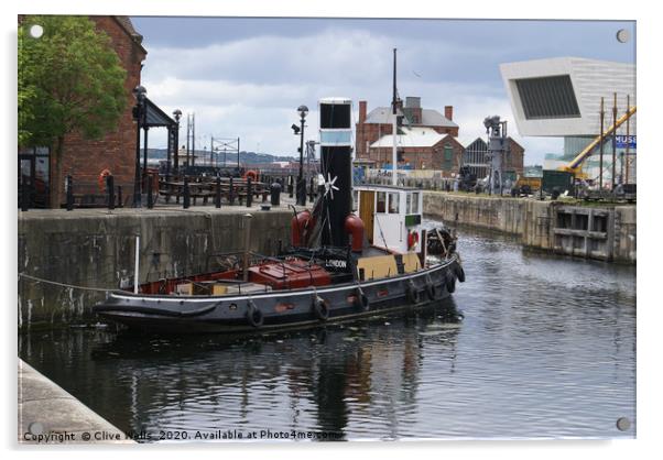 Old and the New on the waterfront at Liverpool Acrylic by Clive Wells