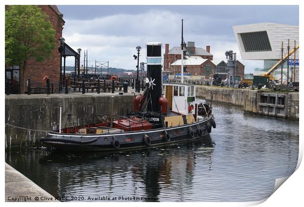 Old and the New on the waterfront at Liverpool Print by Clive Wells