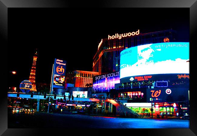 Planet Hollywood Hotel Las Vegas Strip America Framed Print by Andy Evans Photos