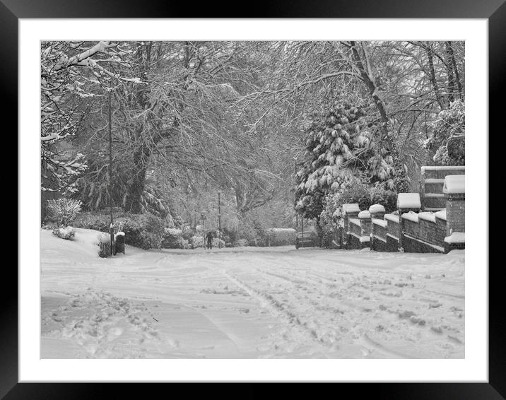 Street in Snow   Framed Mounted Print by Victor Burnside