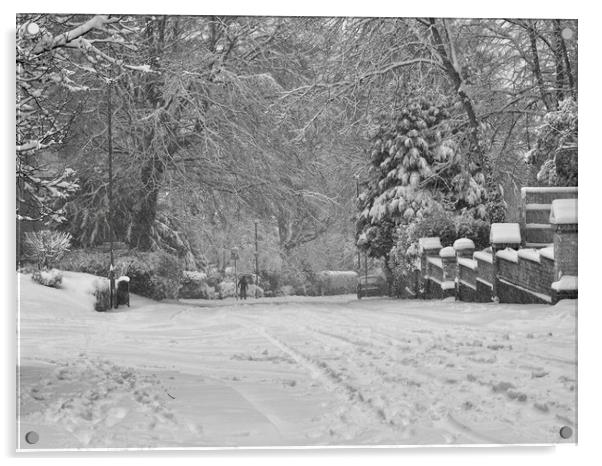 Street in Snow   Acrylic by Victor Burnside