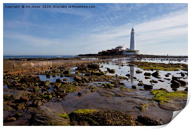 Spring morning at St Mary's Island Print by Jim Jones