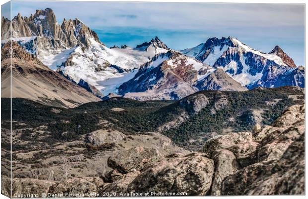 Fitz Roy and Poincenot Mountains, Patagonia - Arge Canvas Print by Daniel Ferreira-Leite