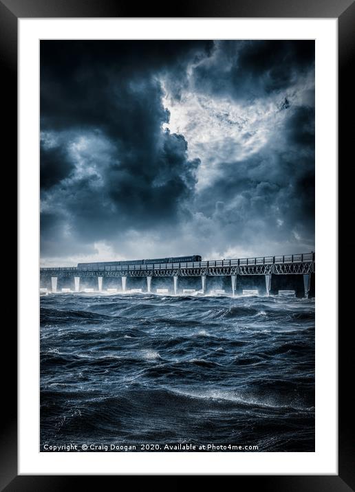 Dundee Tay Rail Bridge Storm Framed Mounted Print by Craig Doogan