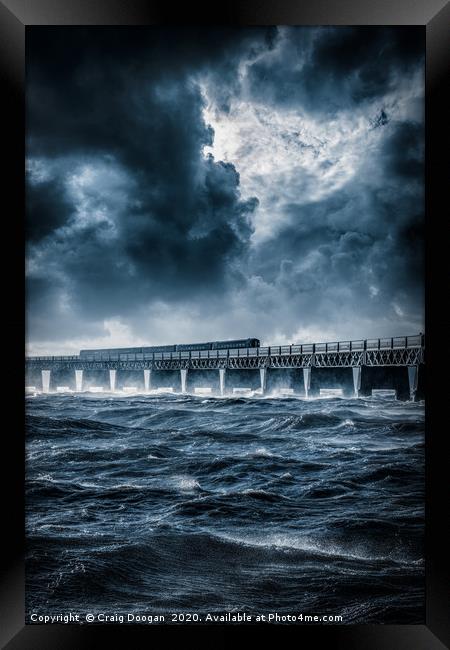 Dundee Tay Rail Bridge Storm Framed Print by Craig Doogan