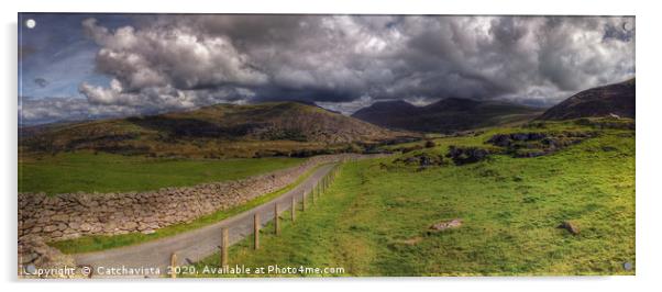 Lone Sheep on the Ancient Pass - Panorama Acrylic by Catchavista 