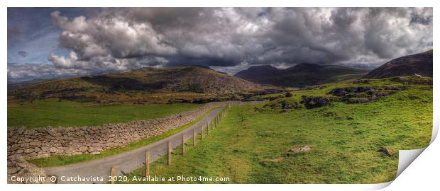 Lone Sheep on the Ancient Pass - Panorama Print by Catchavista 