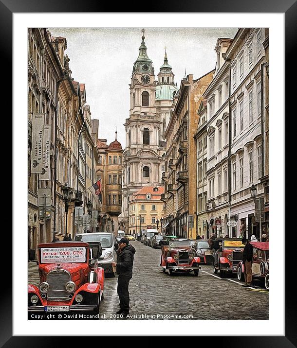 Prague Vintage Car Tours Framed Mounted Print by David Mccandlish