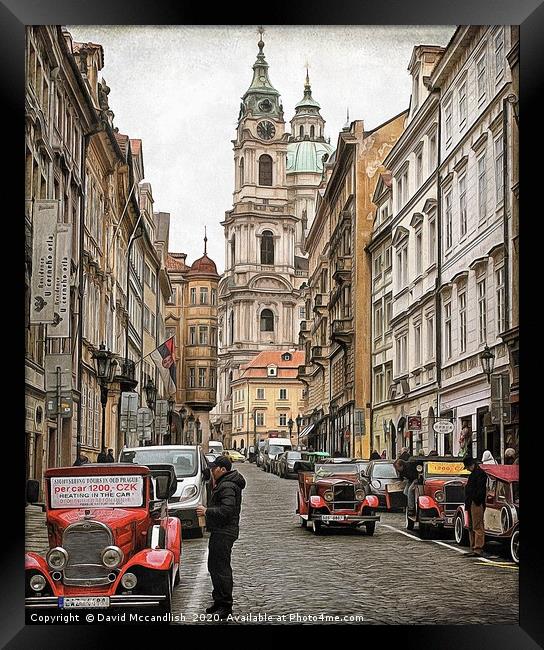 Prague Vintage Car Tours Framed Print by David Mccandlish