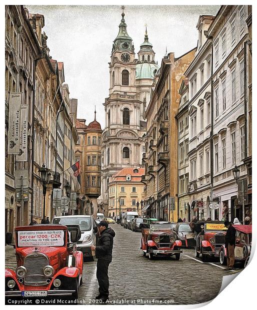 Prague Vintage Car Tours Print by David Mccandlish