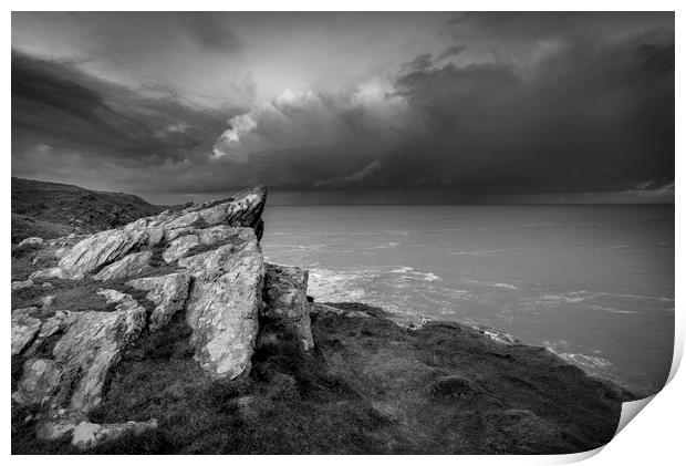 Pentire headland north coast Cornwall  Print by Eddie John