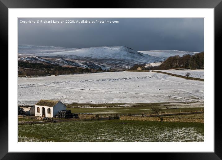 Dramatic Light and Snow at Ettersgill, Teesdale Framed Mounted Print by Richard Laidler