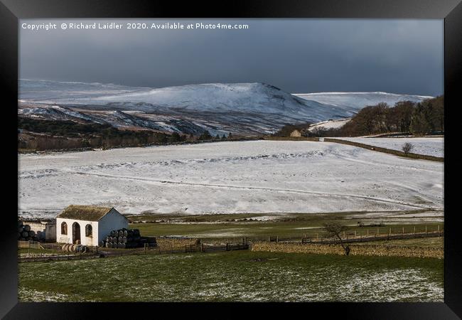 Dramatic Light and Snow at Ettersgill, Teesdale Framed Print by Richard Laidler