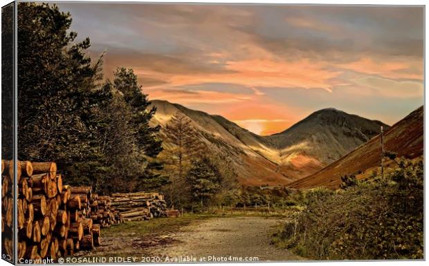 "Sun shines on Great Gable " Canvas Print by ROS RIDLEY
