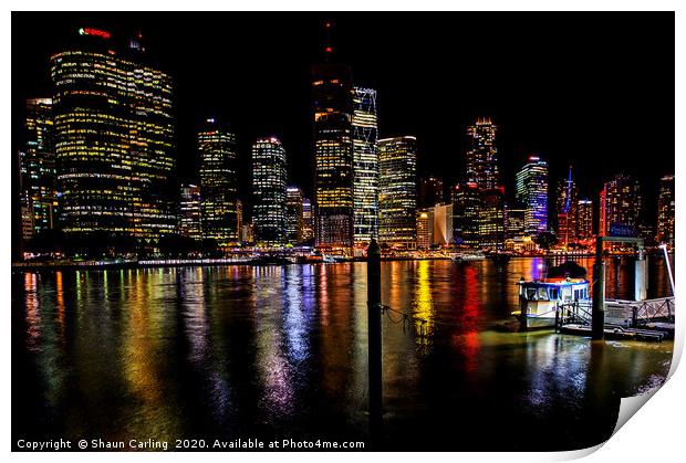 Brisbane City Lights Print by Shaun Carling