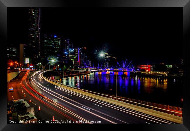 Brisbane City Expressway Framed Print by Shaun Carling