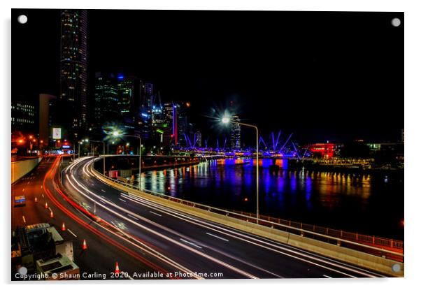 Brisbane City Expressway Acrylic by Shaun Carling