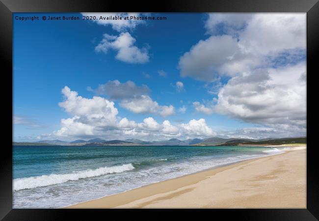 Scarista beach, Isle of Harris Framed Print by Janet Burdon