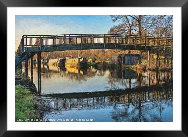 New Monkey Bridge At  Newbury Framed Mounted Print by Ian Lewis