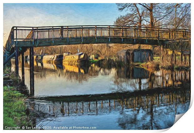 New Monkey Bridge At  Newbury Print by Ian Lewis