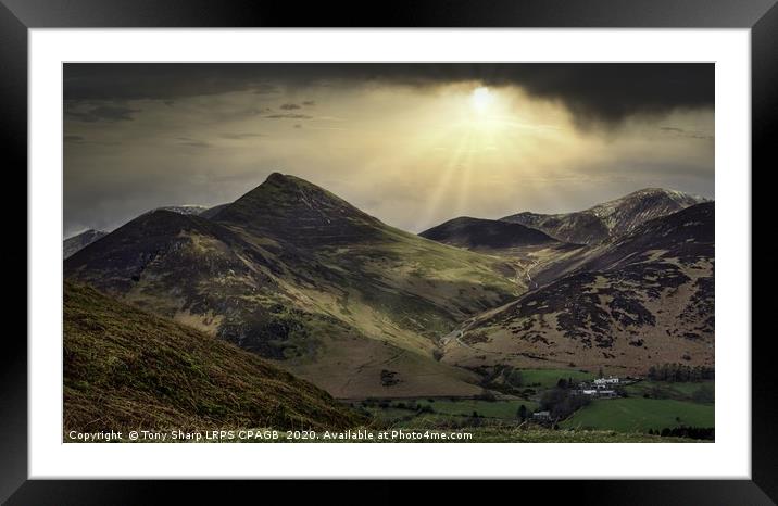 EASTERN FELLS OF DERWENT WATER VIEWED FROM CATBELL Framed Mounted Print by Tony Sharp LRPS CPAGB
