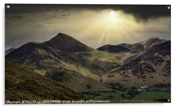 EASTERN FELLS OF DERWENT WATER VIEWED FROM CATBELL Acrylic by Tony Sharp LRPS CPAGB