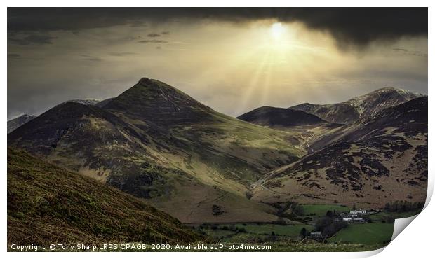 EASTERN FELLS OF DERWENT WATER VIEWED FROM CATBELL Print by Tony Sharp LRPS CPAGB