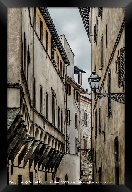 Street of Historic Center of Florence  Framed Print by Daniel Ferreira-Leite