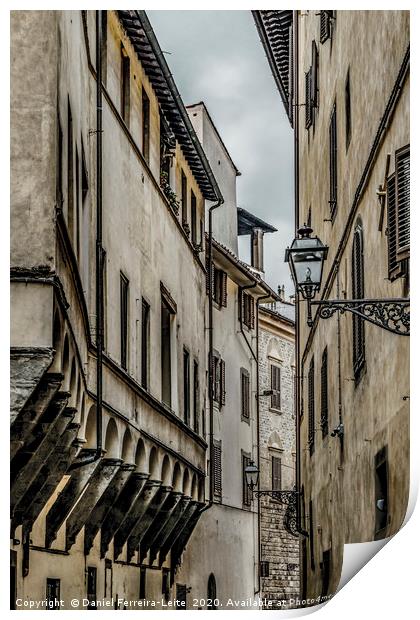 Street of Historic Center of Florence  Print by Daniel Ferreira-Leite