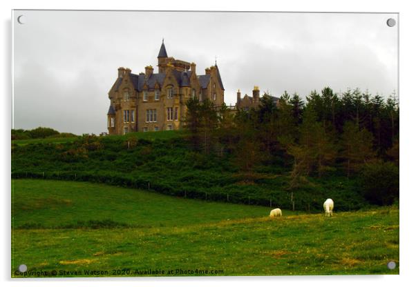 Glen Gorm Castle Acrylic by Steven Watson