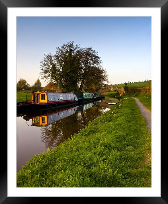 Evening on the canal Framed Mounted Print by David (Dai) Meacham