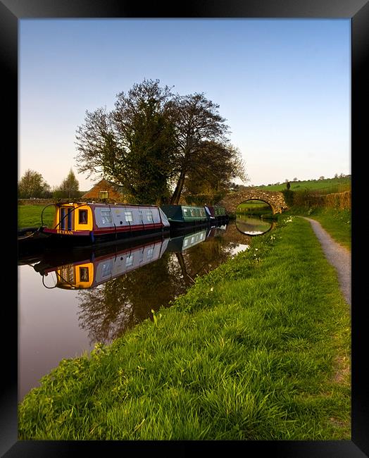 Evening on the canal Framed Print by David (Dai) Meacham