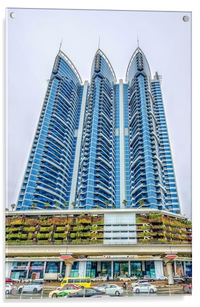 Dubai Sky Scrapers Acrylic by Valerie Paterson