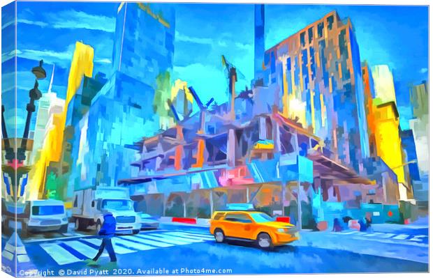 Construction New York Pop Art Canvas Print by David Pyatt