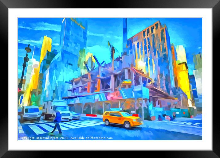 Construction New York Pop Art Framed Mounted Print by David Pyatt