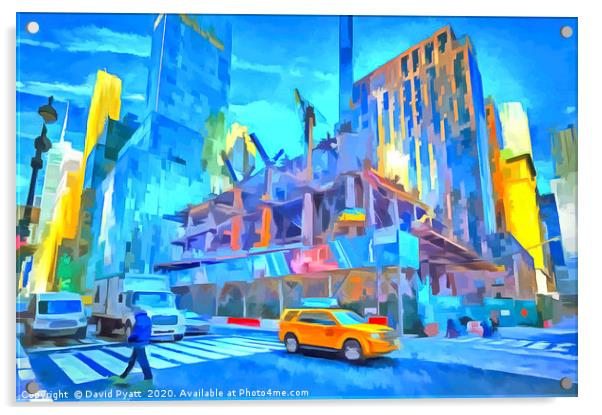Construction New York Pop Art Acrylic by David Pyatt