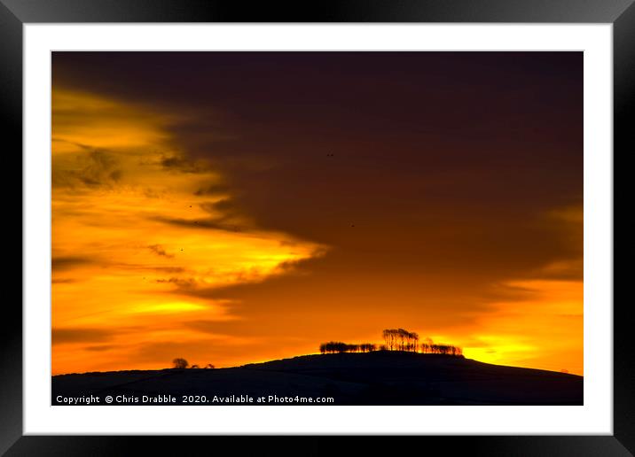 December sunrise at Minninglow (3) Framed Mounted Print by Chris Drabble