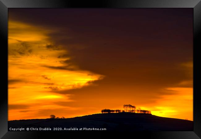 December sunrise at Minninglow (3) Framed Print by Chris Drabble