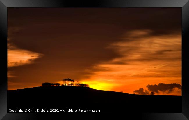 December sunrise at Minninglow (4) Framed Print by Chris Drabble