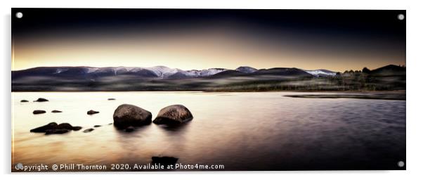 Loch Morlich No.6 (Panoramic) Acrylic by Phill Thornton
