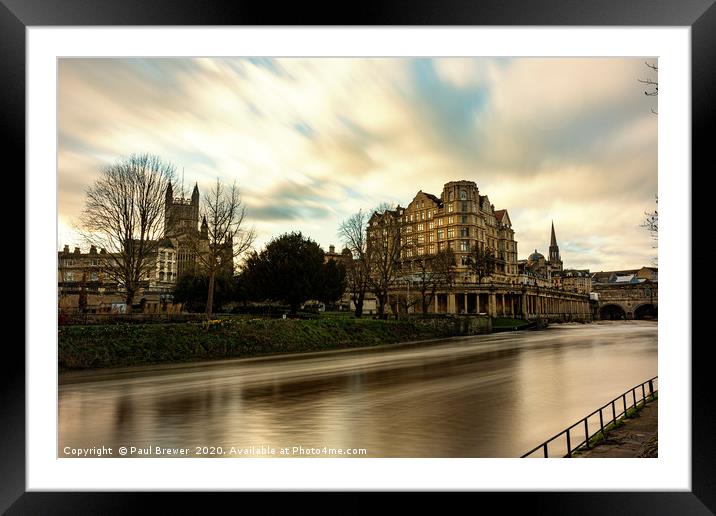 Bath Abbey and Parade Gardens Framed Mounted Print by Paul Brewer