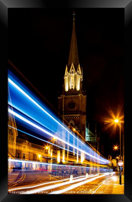 St Michaels Church Bath at Night Framed Print by Paul Brewer