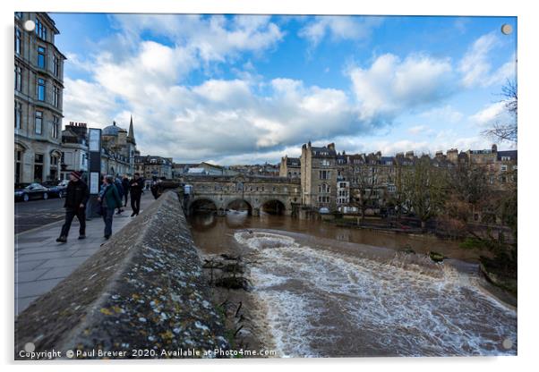 Pulteney Bridge in Bath Acrylic by Paul Brewer