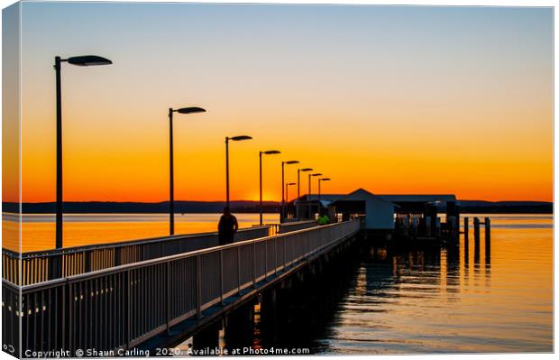 Sunrise Over Victoria Point Jetty Canvas Print by Shaun Carling
