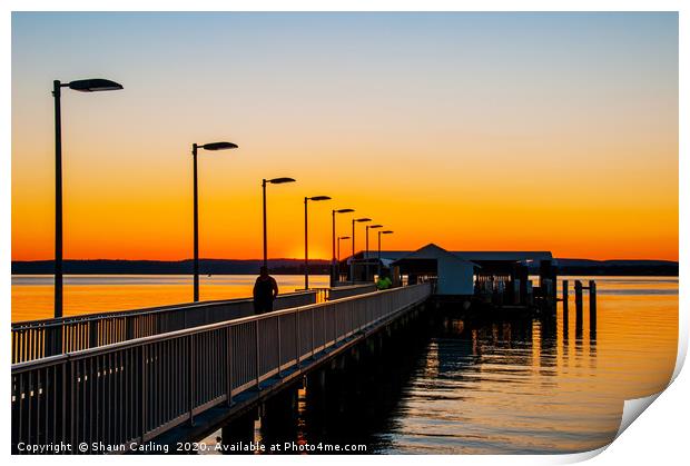 Sunrise Over Victoria Point Jetty Print by Shaun Carling