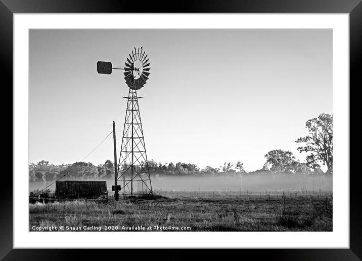 Misty Morning In The Outback Framed Mounted Print by Shaun Carling