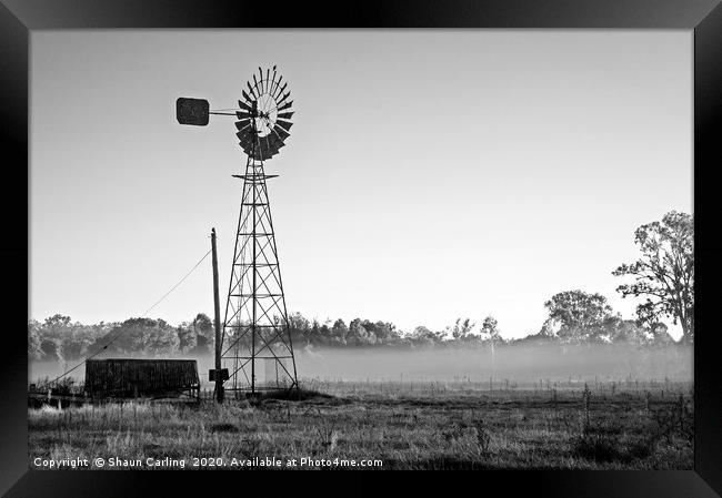 Misty Morning In The Outback Framed Print by Shaun Carling